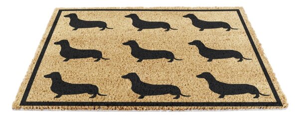 Изтривалка от кокосови влакна 40x60 cm Dachshund – Artsy Doormats