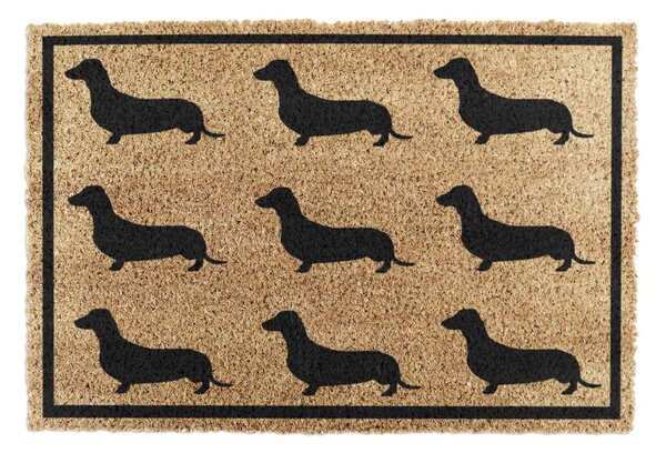 Изтривалка от кокосови влакна 40x60 cm Dachshund – Artsy Doormats