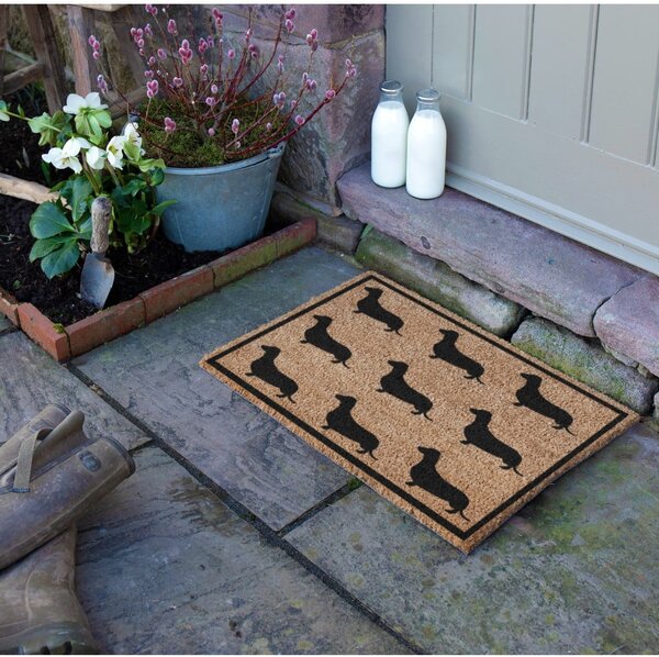 Изтривалка от кокосови влакна 40x60 cm Dachshund – Artsy Doormats