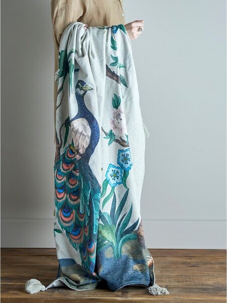 Зелено одеяло 130x155 cm Peacock – Bloomingville