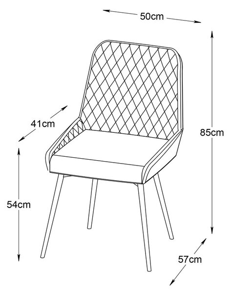 Сив трапезен стол Milton - Unique Furniture