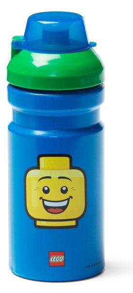 Синя бутилка за вода със зелен капак , 390 ml Iconic - LEGO®