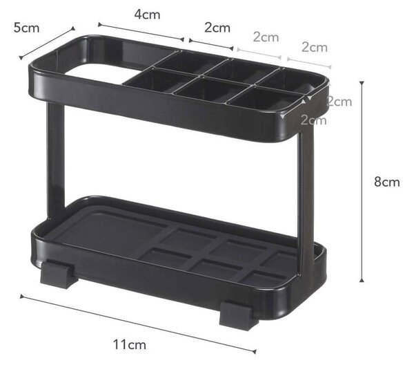 Черен държач за четка и паста за зъби Tower - YAMAZAKI