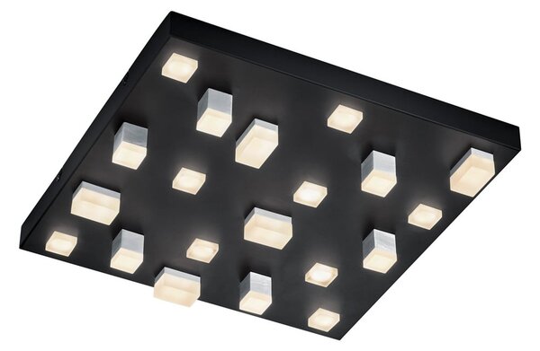 Черно LED осветително тяло за таван с метален абажур 45x45 cm Civeto – CINQUE