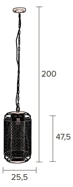 Черна висяща лампа с метален абажур ø 25,5 cm Archer - Dutchbone