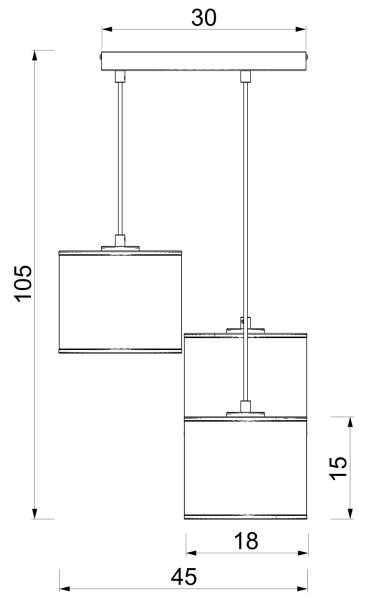 Полилей на кабел ARDEN 3xE27/15W/230V Ø 30 cm бежов