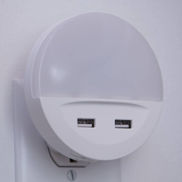 Ledvance - LED Нощна лампа за контакт със сензор LUNETTA 2xUSB LED/13W/230V