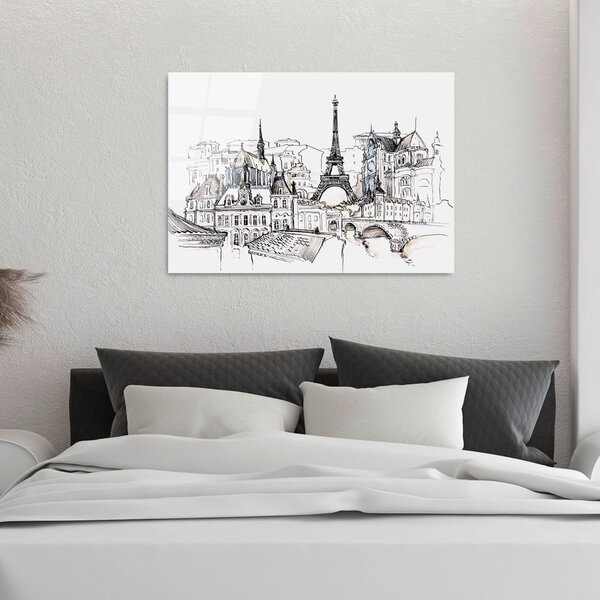 Живопис върху стъкло 70x100 cm Paris - Wallity