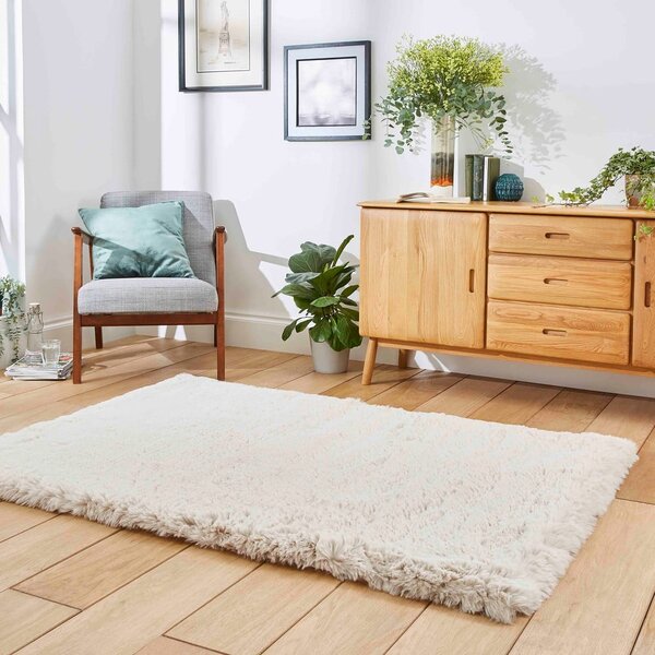 Кремав килим 80x150 cm Super Teddy – Think Rugs