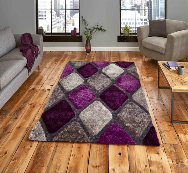 Тъмнолилав ръчно изработен килим 150x230 cm Noble House – Think Rugs