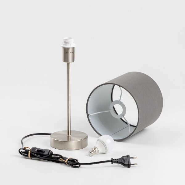 LED настолна лампа 1xE14/5W/230V сив/матов хром