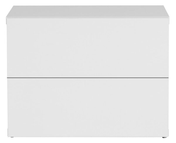 Бяло нощно шкафче с 2 чекмеджета Aurora - TemaHome