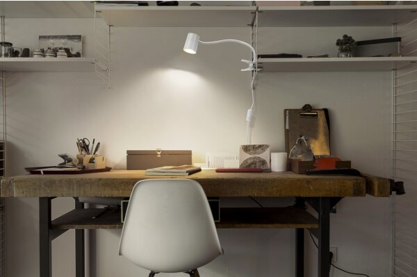 Osram - Настолна лампа с клипс DESK LINE 1xGU10/9W/230V бяла
