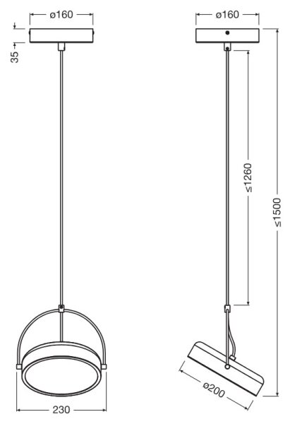 Osram - LED висяща лампа на кабел DECOR PUCK LED/12W/230V CRI 90 черна