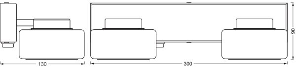 Osram - LED стенно осветително тяло за баня ORBIS FLAME 2xLED/5,5W/230V IP44 черно