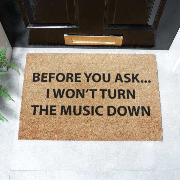 Изтривалка от кокосови влакна 40x60 cm Loud Music – Artsy Doormats