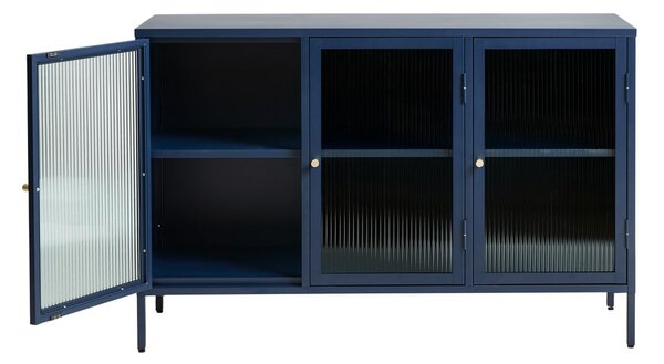 Синя метална витрина Bronco, височина 85 cm - Unique Furniture