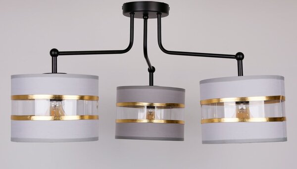 Бяла лампа за таван с текстилен абажур ø 20 cm Andy - Candellux Lighting