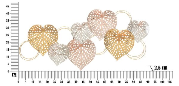 Метална декорация за стена 91x40 cm Hearts – Mauro Ferretti