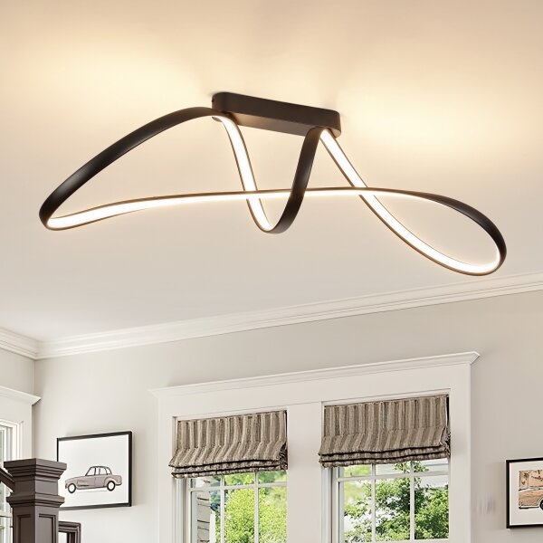 Brilagi-LED Димируем повърхностно монтиран полилей TWISTER LED/60W/230V 3000-6000K черен+ДУ