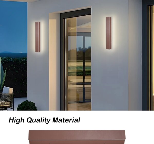 Brilagi - LED външна стенна лампа LINEAR LED/8W/230V 3000K IP65 30 cm кафява CRI 90