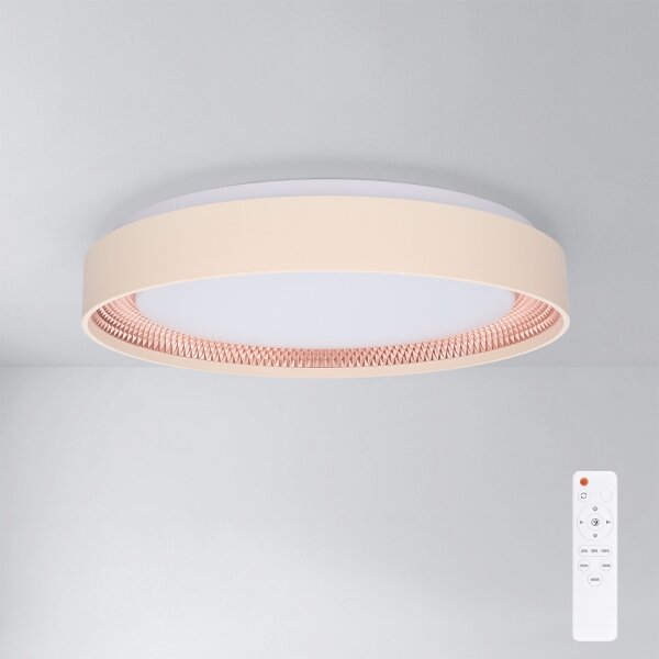 Brilagi - LED димируемо таванно осветително тяло WALDO LED/48W/230V Ø 40 см бежово/златисто + дистанционно управление