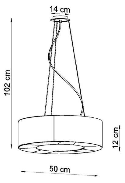 Бяло висящо осветително тяло с текстилен абажур ø 50 cm Galata Slim – Nice Lamps