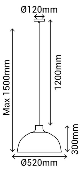 Висяща лампа от ратан, височина 150 cm Tan - SULION