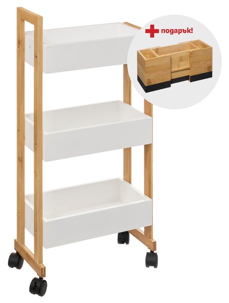 Количка за кухня/баня 41x20x80,5см БАМБУК/MDF 5five