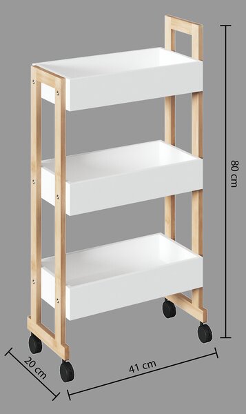 Количка за кухня/баня 41x20x80,5см БАМБУК/MDF 5five