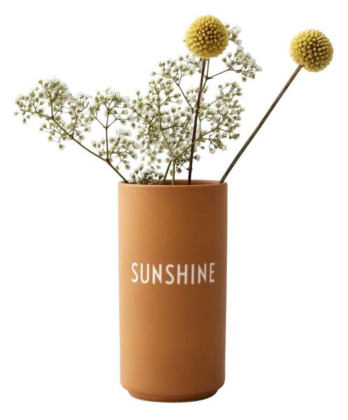 Горчичножълта порцеланова ваза Sunshine, височина 11 cm Favourite - Design Letters