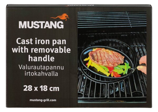 MUSTANG Чугунен грил тиган с моб. дръжка и подложка - 27,5х18см