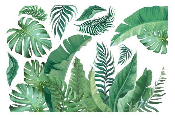 Стикер за стена 60x90 cm Tropical Leaves - Ambiance