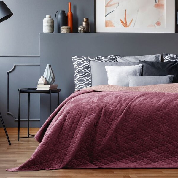 Тъмнорозово капитонирано покривало за легло 170x210 cm Laila – AmeliaHome