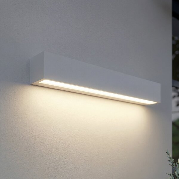 Lucande LED външна стенна лампа Lengo, 50 см, бяла, насочена надолу, 3000 K, Бял, Алуминий, Модерен