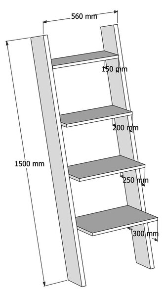 Бял стелаж 56x150 cm Solid – Kalune Design