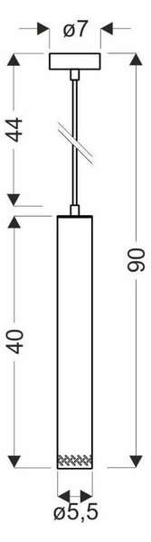 Черна висяща лампа с дървен абажур ø 7 cm Tubo - Candellux Lighting