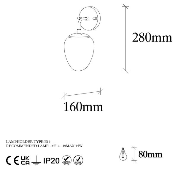 Стенна лампа в бронзов цвят ø 12 cm Ns – Opviq lights