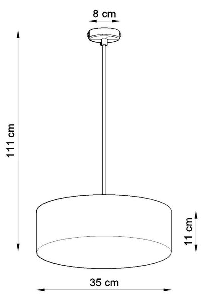 Сиво висящо осветително тяло ø 35 cm Atis – Nice Lamps