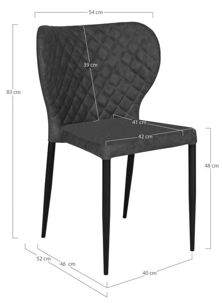 Тъмносиви трапезни столове в комплект от 4 броя Pisa - House Nordic