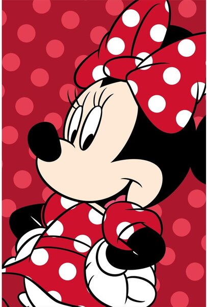 Червено детско одеяло от микроплюш 100x150 cm Minnie - Jerry Fabrics