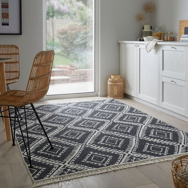 Черно-бял килим 120x170 cm Alix - Flair Rugs