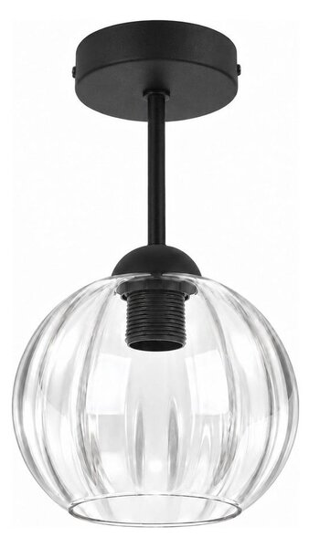BRILAGI - LED плафон RETRO GLASS 1xE27/60W/230V Ø 18 см черен/прозрачен