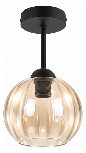 BRILAGI - LED Плафониера R GLASS 1xE27/60W/230V Ø 18 cm черен/димчато бежов