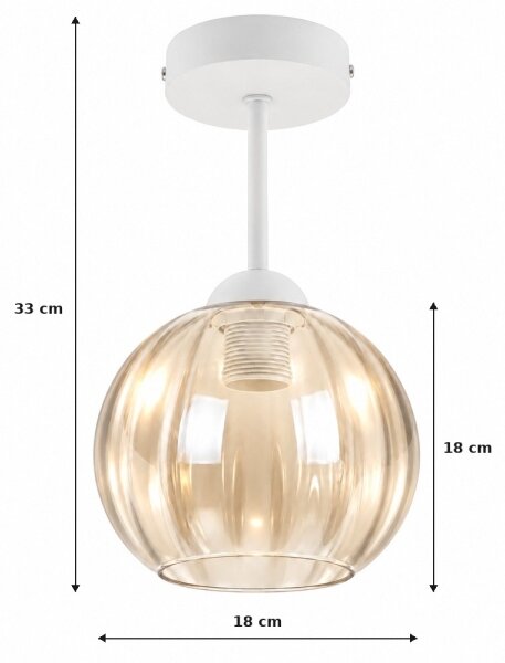 BRILAGI - LED Плафон R GLASS 1xE27/60W/230V pr. 18cm бял/димно-бежов