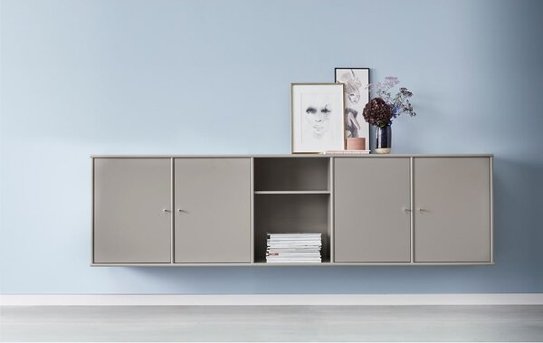 Сив нисък скрин с чекмеджета 220x61 cm Mistral - Hammel Furniture