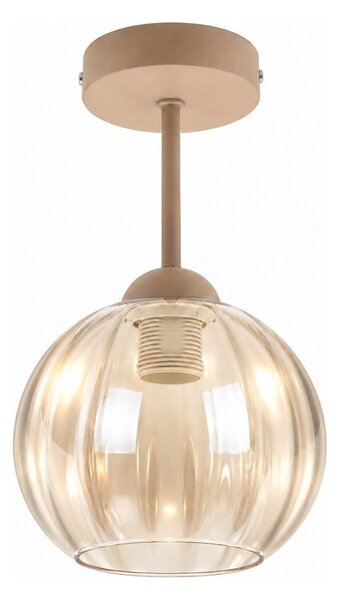 BRILAGI - LED плафон R GLASS 1xE27/60W/230V Ø 18 см бежов/димно бежов