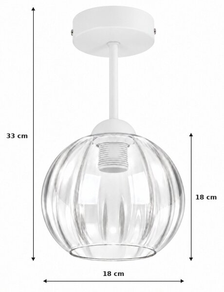 BRILAGI - LED повърхностно монтиран полилей RETRO GLASS 1xE27/60W/230V Ø 18 см бял/прозрачен