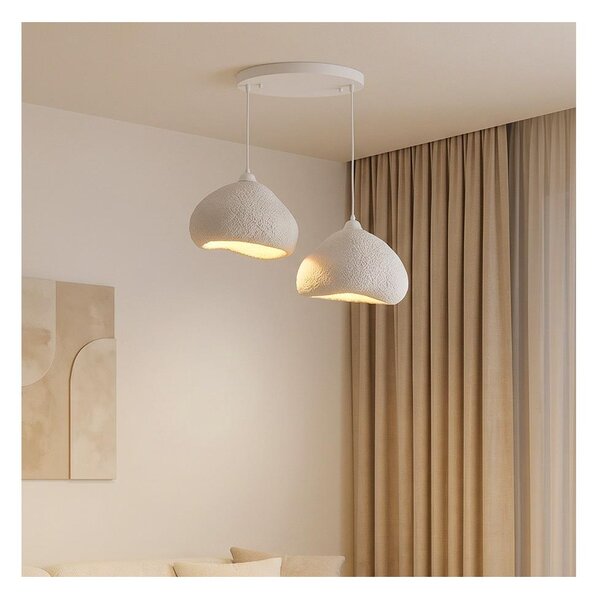 BRILAGI - полилей на кабел WABI SABI 2xE27/40W/230V Ø 45 cm бял