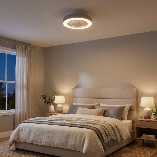 Brilagi - LED осветително тяло с вентилатор и регулиране на яркостта, 38W/230V, Ø 50 см, сиво + дистанционно управление